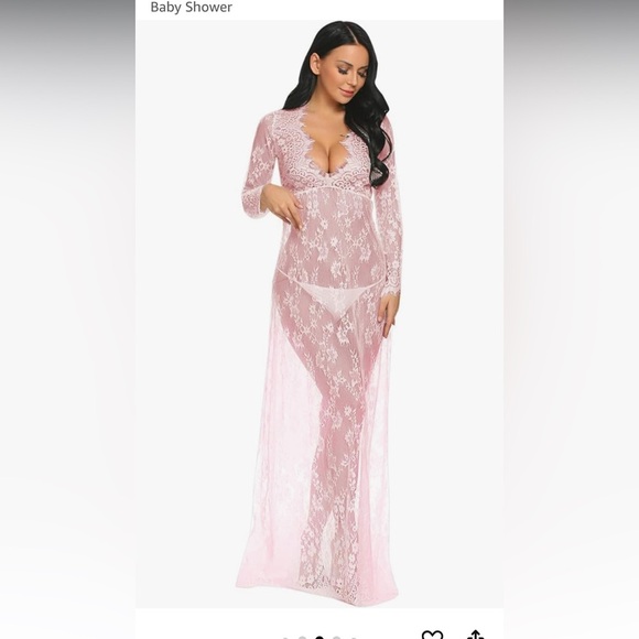 Womens Maternity Lace Maxi Dress Sz S - Picture 3 of 8